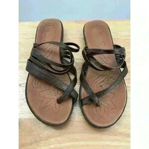 B.O.C Women's Dark Brown Strappy Slip-On Alisha Sandals - Size 7 Casual Footwear